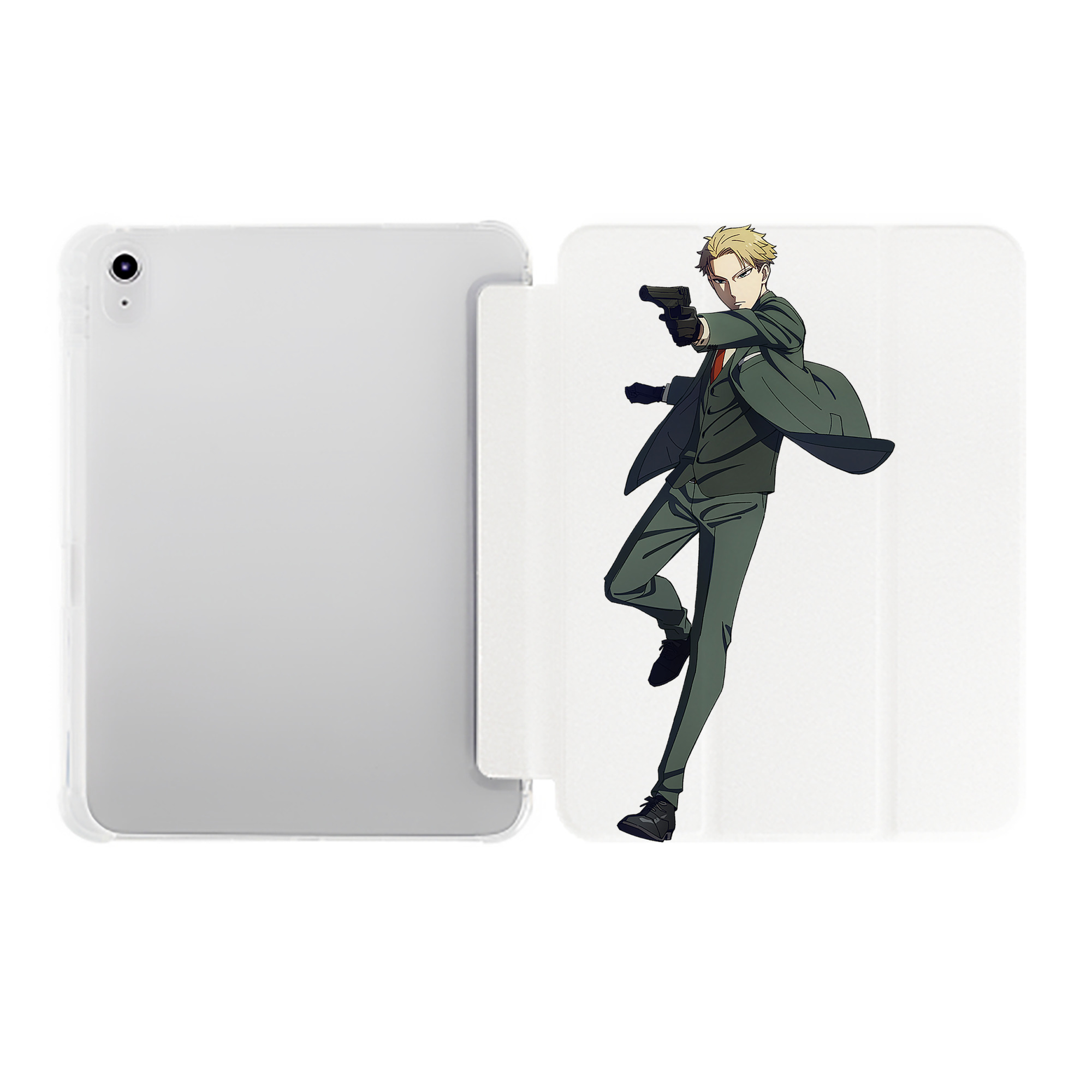 （画像用） SPY×FAMILY间谍家家酒 IPad ケース ペン収納付き 三つ折りスタンド PUレザー×シリコン 対応機種9.5/10.5/10.9インチ